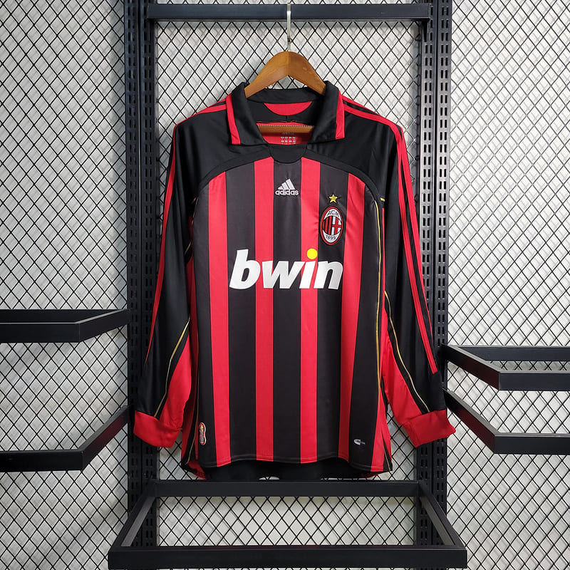 Camisa Milan I 06/07 Retrô Manga Longa (Sob encomenda)