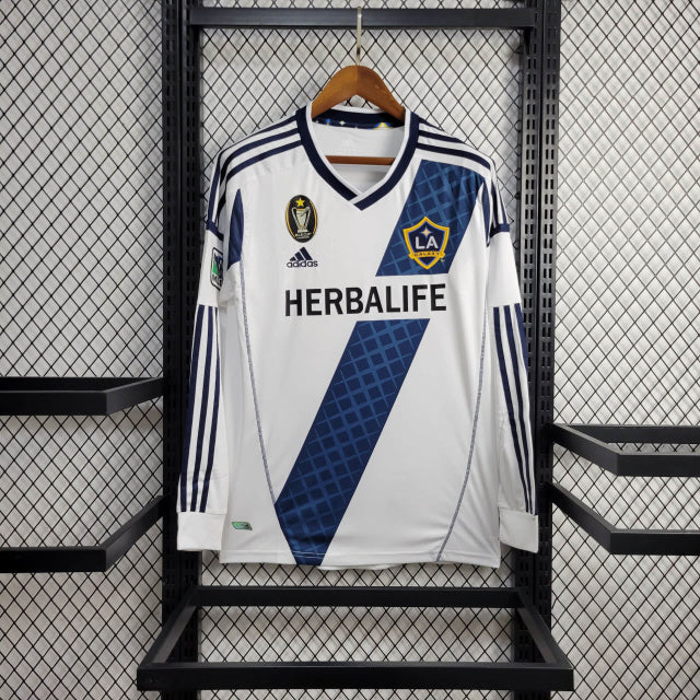 Camisa LA Galaxy I 2012  Retrô Manga Longa (Sob encomenda)