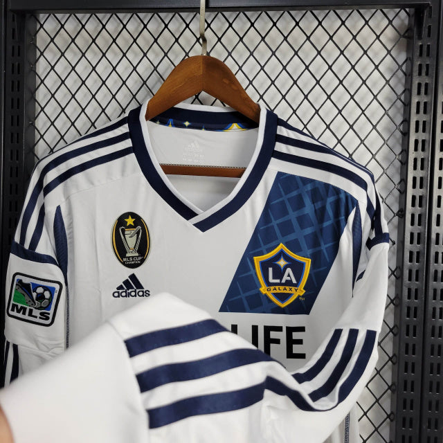 Camisa LA Galaxy I 2012  Retrô Manga Longa (Sob encomenda)