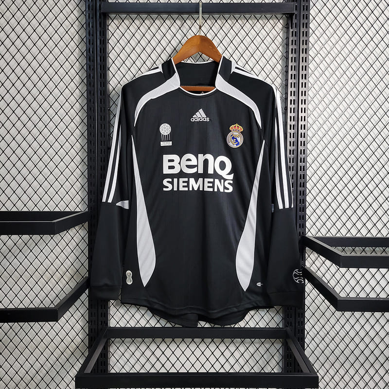 Camisa Real Madrid II 06/07 Retrô Manga Longa (Sob encomenda)