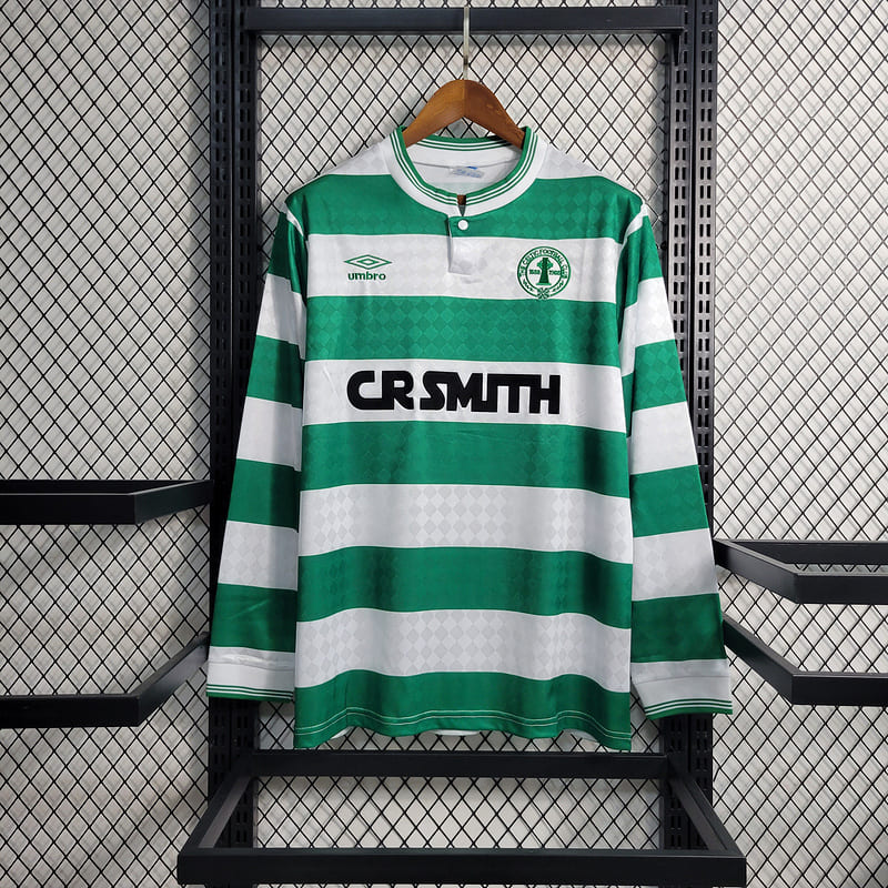 Camisa Celtic I 87/88 Retrô Manga Longa (Sob encomenda)