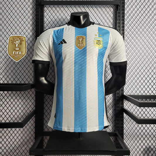 Camisa Argentina I 2022 Jogador com Patch (Sob encomenda)