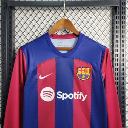 Camisa Barcelona I 23/24 Torcedor Manga Longa (Sob encomenda)