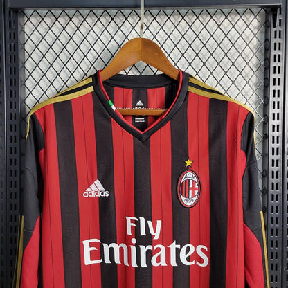 Camisa Milan I 13/14 Retrô Manga Longa (Sob encomenda)