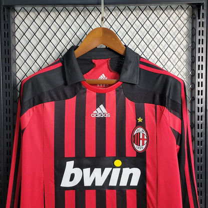 Camisa Milan I 07/08 Retrô Manga Longa (Sob encomenda)