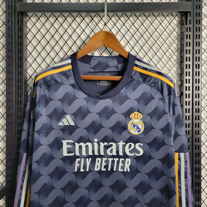 Camisa Real Madrid II 23/24 Torcedor Manga Longa (Sob encomenda)