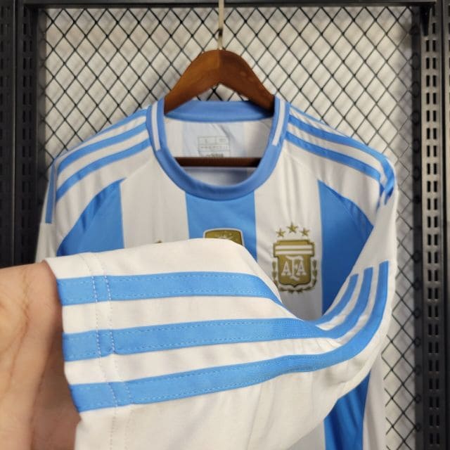 Camisa Argentina I 2024 Torcedor Manga Longa com Patch (Sob encomenda)