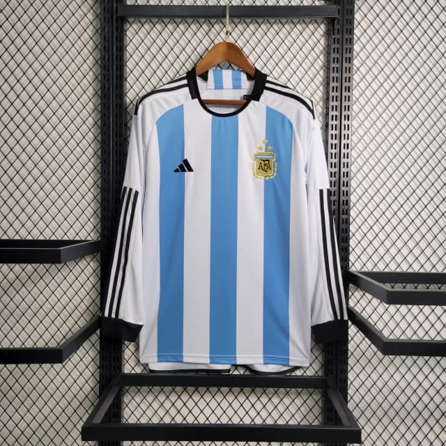 Camisa Argentina I 2022 Torcedor Manga Longa (Sob encomenda)