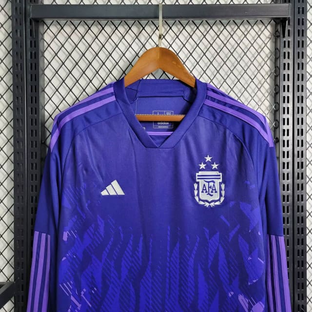 Camisa Argentina II 2022 Torcedor Manga Longa (Sob encomenda)