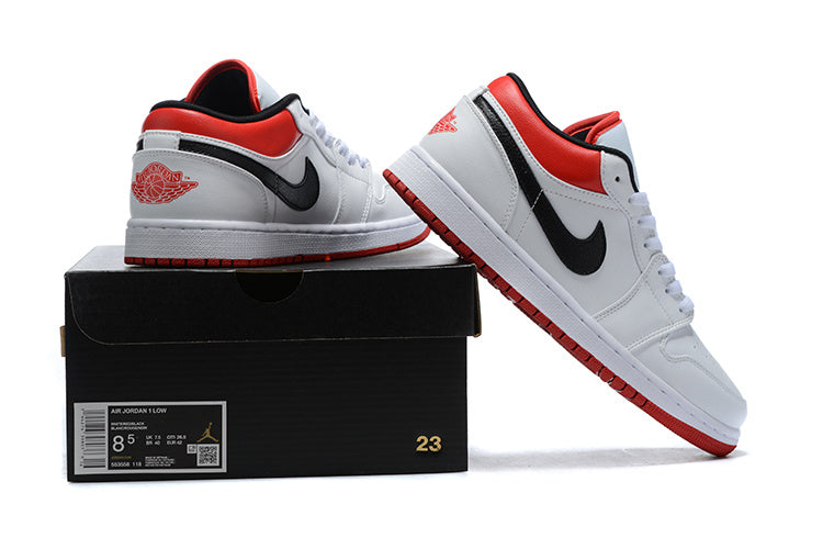 Tênis Jordan 1 Low White University Red Black (Sob encomenda)