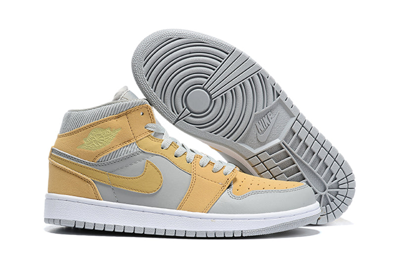 Tênis Jordan 1 Mid Mixed Textures Yellow (Sob encomenda)