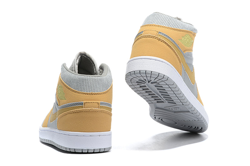 Tênis Jordan 1 Mid Mixed Textures Yellow (Sob encomenda)