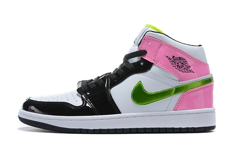 Tênis Jordan 1 Mid White Black Cyber Pink (Sob encomenda)