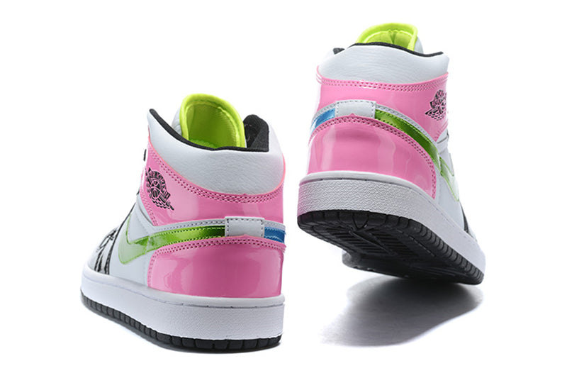 Tênis Jordan 1 Mid White Black Cyber Pink (Sob encomenda)