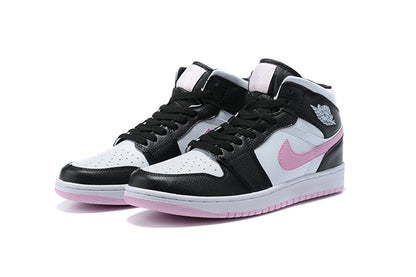 Tênis Jordan 1 Mid White Black Light Arctic Pink (Sob encomenda)