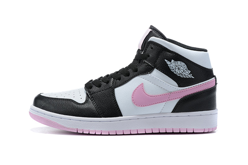 Tênis Jordan 1 Mid White Black Light Arctic Pink (Sob encomenda)