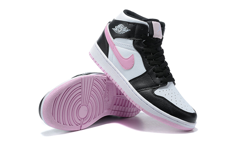 Tênis Jordan 1 Mid White Black Light Arctic Pink (Sob encomenda)