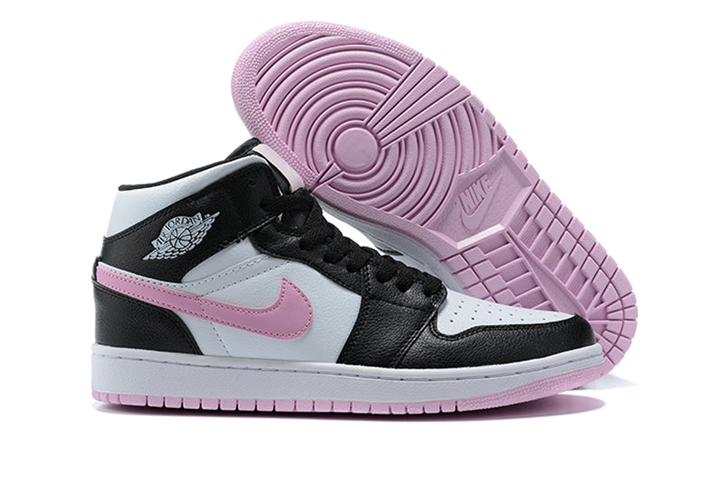 Tênis Jordan 1 Mid White Black Light Arctic Pink (Sob encomenda)