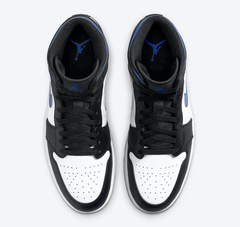 Tênis Jordan 1 Mid White Black Racer Blue (Sob encomenda)