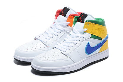 Tênis Jordan 1 Mid White Court Purple Teal (Sob encomenda)