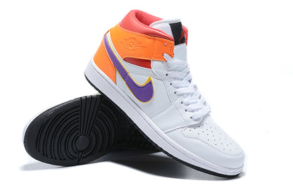 Tênis Jordan 1 Mid White Court Purple Teal (Sob encomenda)