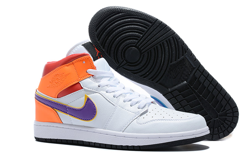 Tênis Jordan 1 Mid White Court Purple Teal (Sob encomenda)