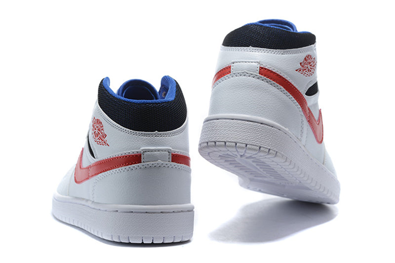 Tênis Jordan 1 Mid White Red Royal (Sob encomenda)