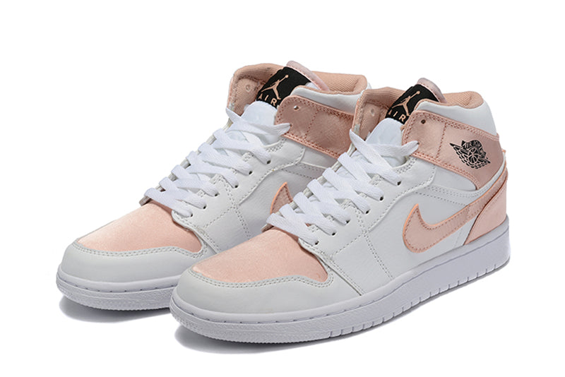 Tênis Jordan 1 Mid White Rose Gold (Sob encomenda)