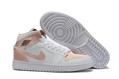 Tênis Jordan 1 Mid White Rose Gold (Sob encomenda)