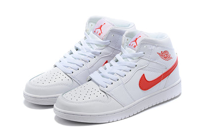 Tênis Jordan 1 Mid White University Red (Sob encomenda)