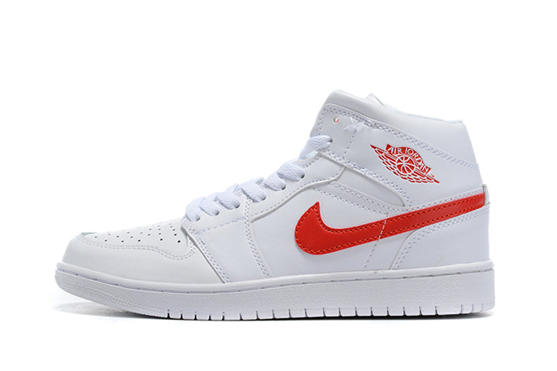 Tênis Jordan 1 Mid White University Red (Sob encomenda)