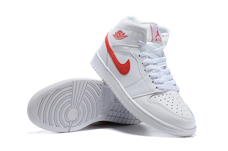 Tênis Jordan 1 Mid White University Red (Sob encomenda)