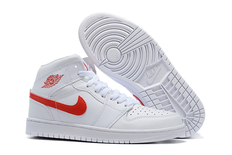 Tênis Jordan 1 Mid White University Red (Sob encomenda)