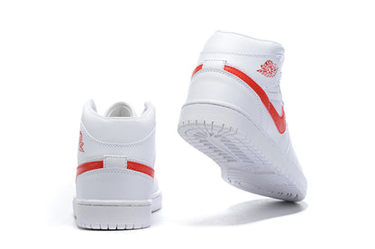 Tênis Jordan 1 Mid White University Red (Sob encomenda)