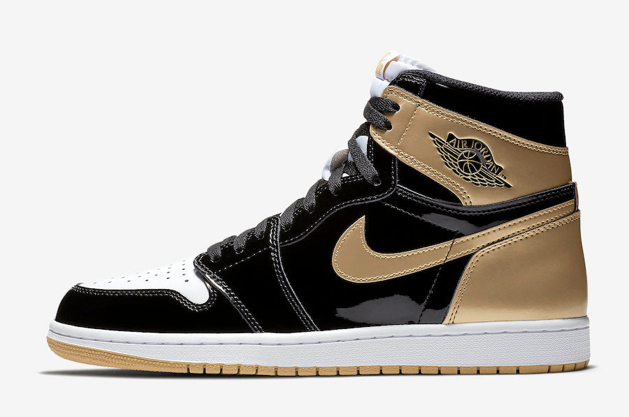 Tênis Jordan 1 Retro High NRG Patent Gold Toe (Sob encomenda)