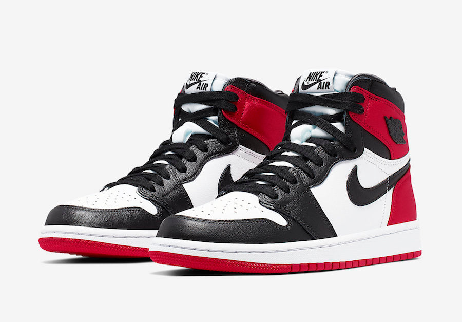 Tênis Jordan 1 Retro High Satin Black Toe (Sob encomenda)