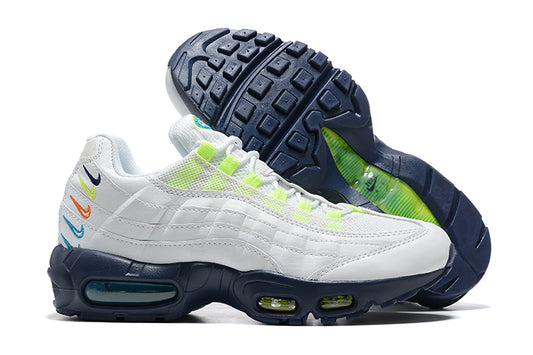 Tênis Nike Air Max 95 White Volt Football Grey 3D Multi Swoosh (Sob encomenda)