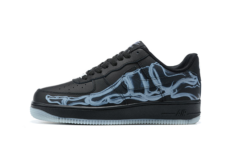 Tênis Nike Air Force 1 Low Black Skeleton Halloween (Sob encomenda)