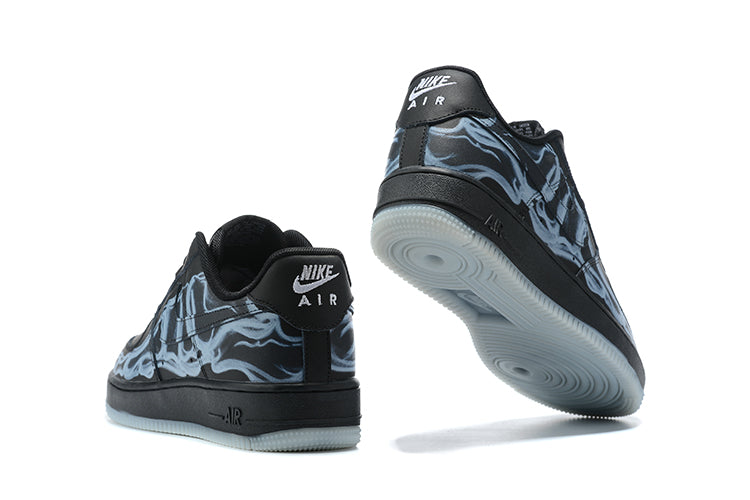 Tênis Nike Air Force 1 Low Black Skeleton Halloween (Sob encomenda)