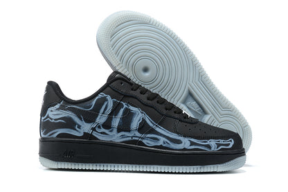 Tênis Nike Air Force 1 Low Black Skeleton Halloween (Sob encomenda)