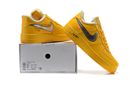 Tênis Nike Air Force 1 Low Off-White ICA University Gold (Sob encomenda)