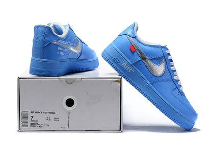 Tênis Nike Air Force 1 Low Off-White MCA University Blue (Sob encomenda)