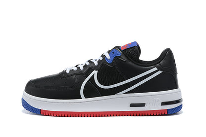 Tênis Nike Air Force 1 Low React Black White Gym Red Gym Blue (Sob encomenda)