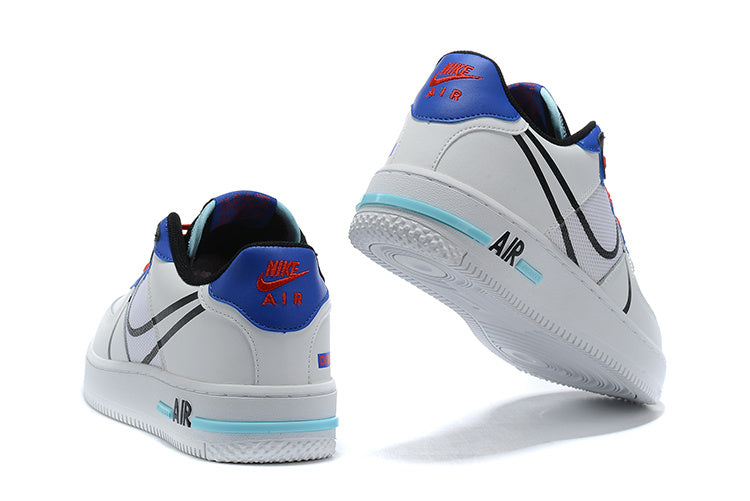 Tênis Nike Air Force 1 Low React White Astronomy Blue Laser Crimson (Sob encomenda)