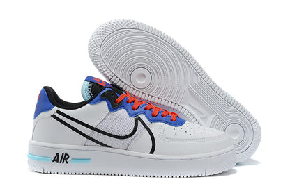 Tênis Nike Air Force 1 Low React White Astronomy Blue Laser Crimson (Sob encomenda)