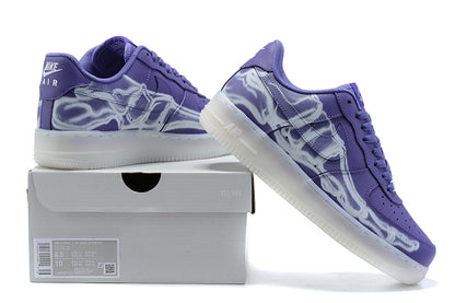 Tênis Nike Air Force 1 Low '07 QS Purple Skeleton Halloween (Sob encomenda)