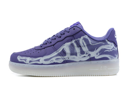 Tênis Nike Air Force 1 Low '07 QS Purple Skeleton Halloween (Sob encomenda)