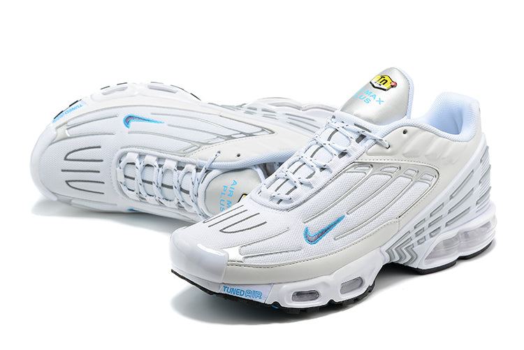 Tênis Nike Air Max Plus 3 White Metallic Silver Laser Blue (Sob encomenda)