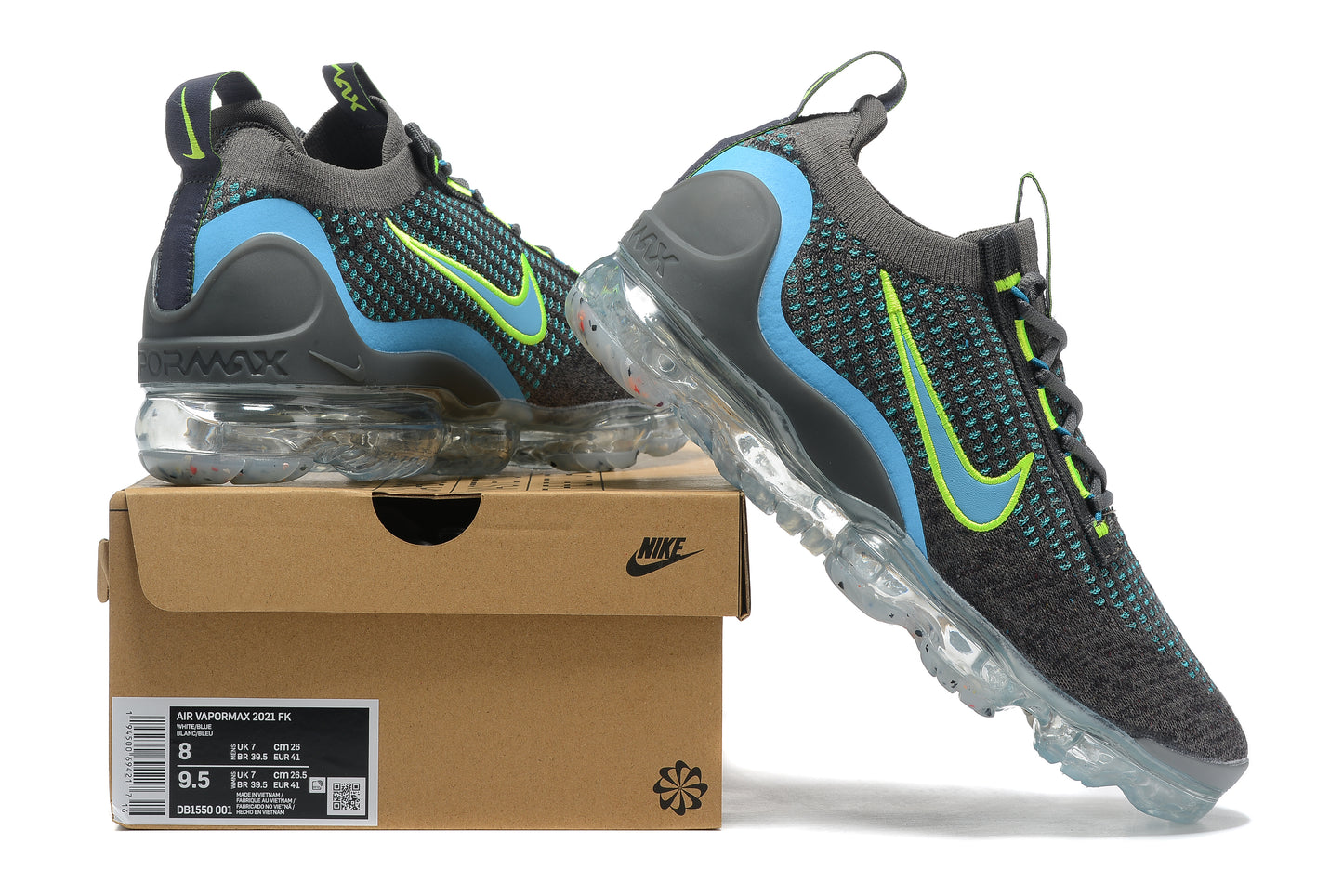 Tênis Nike Air VaporMax 2021 Flyknit Grey Teal (Sob encomenda)