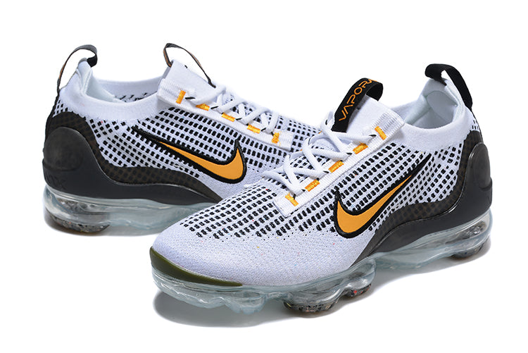 Tênis Nike Air VaporMax 2021 Flyknit White Black Kumquat  (Sob encomenda)